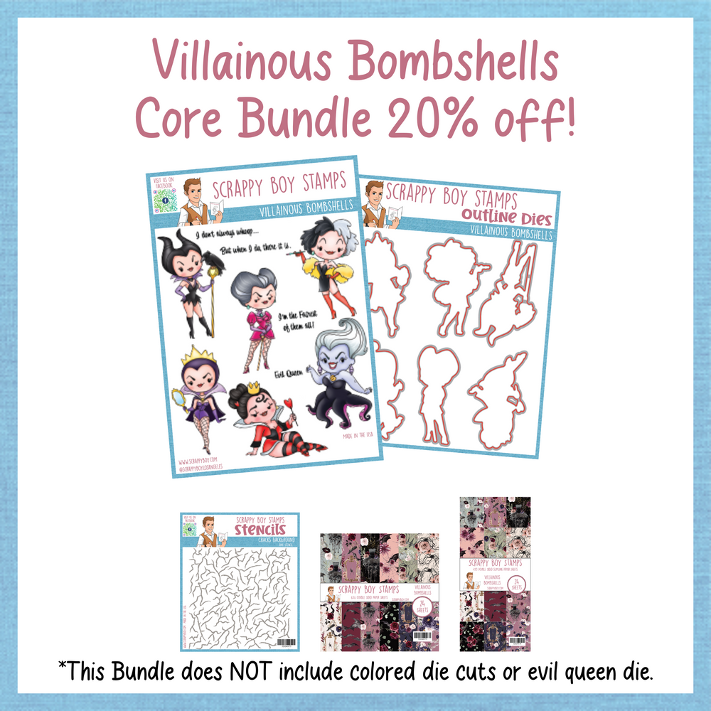 Core Bundle - Villainous Bombshells Release Scrappy Boy Stamps