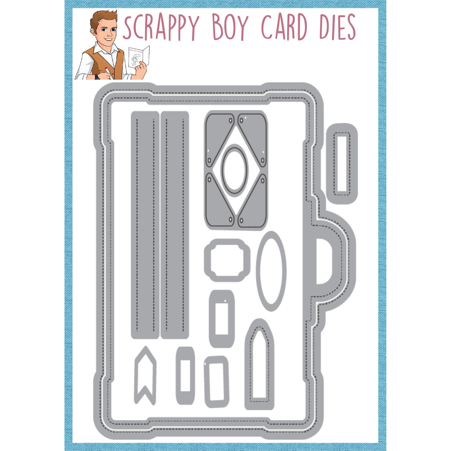 Vintage Suitcase Mini Album Die scrappyboystamps