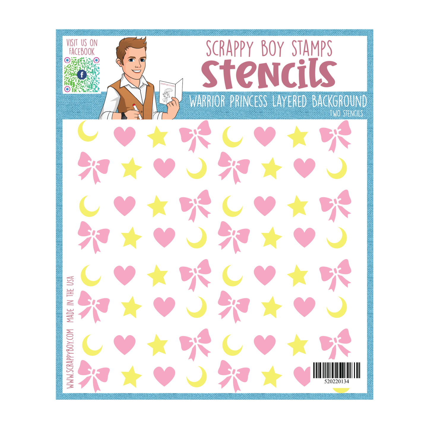 Warrior Princess Layered Background Stencils scrappyboystamps