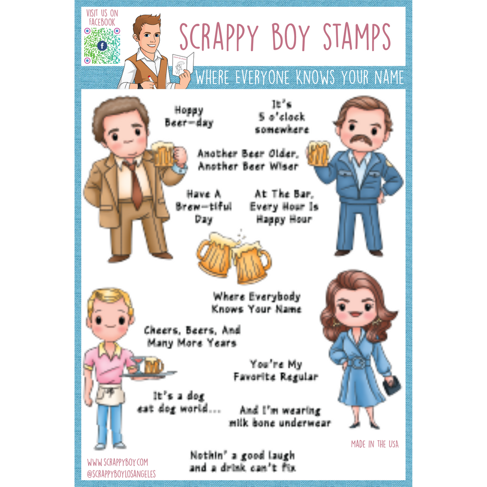 
                  
                    Where Everyone Knows Your Name - 6x8 Stamp Set Scrappy Boy Stamps
                  
                