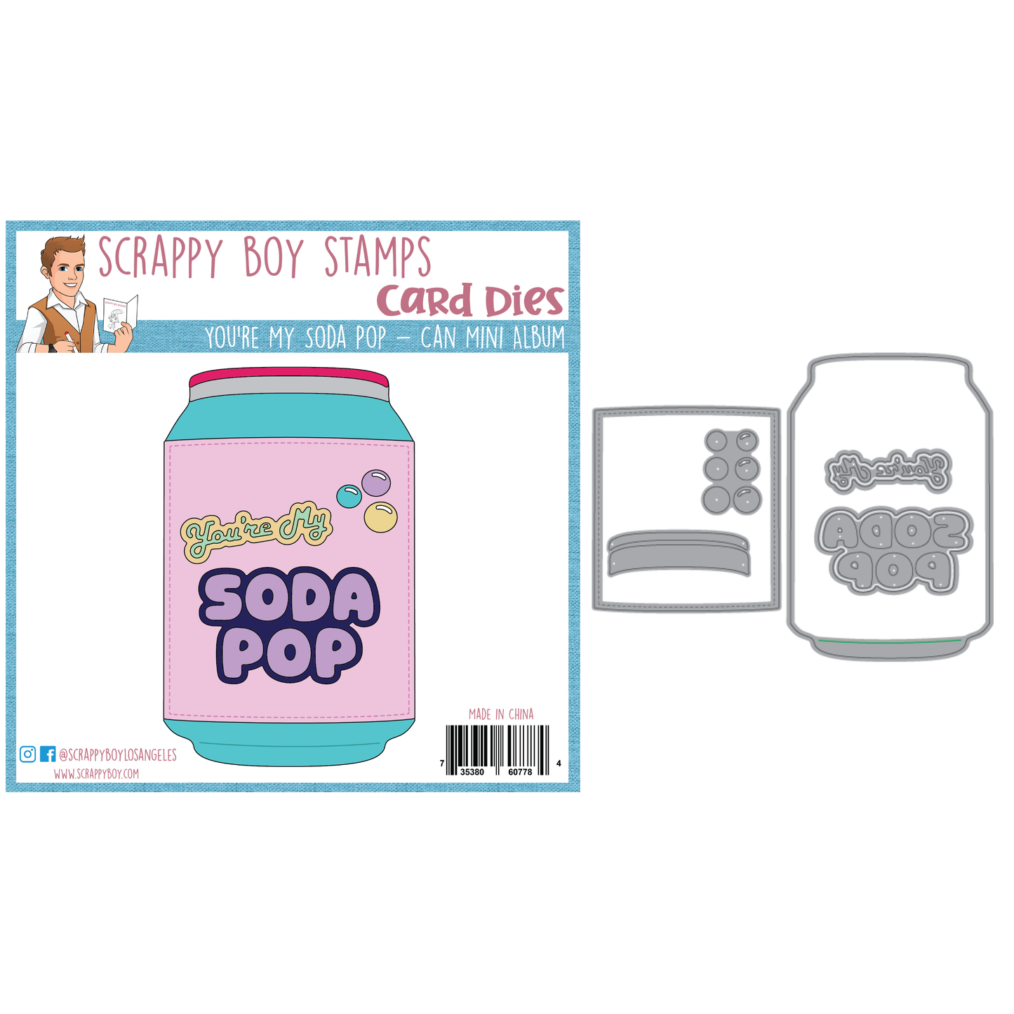 You're My Soda Pop - Can Mini Album Die Set scrappyboystamps