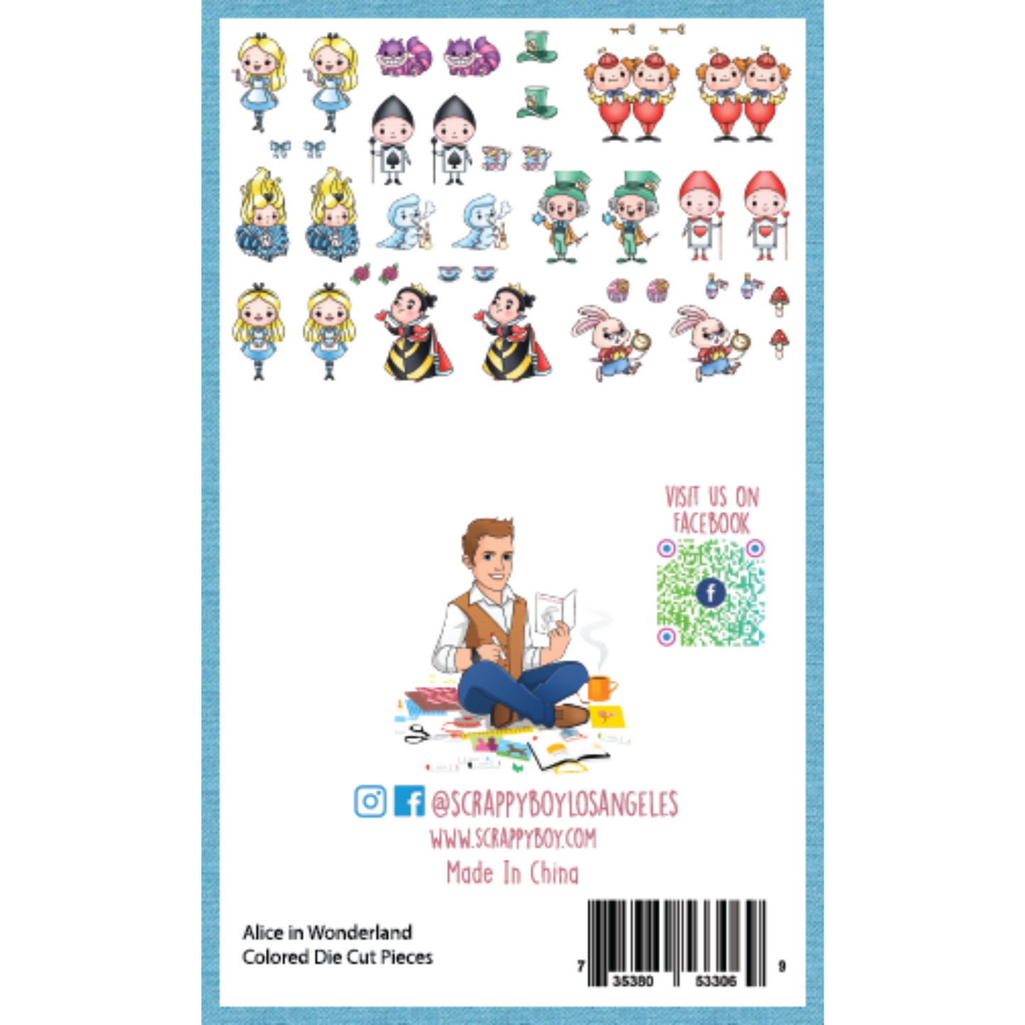 Alice In Wonderland - Colored Die Cut Pieces Scrappy Boy Stamps