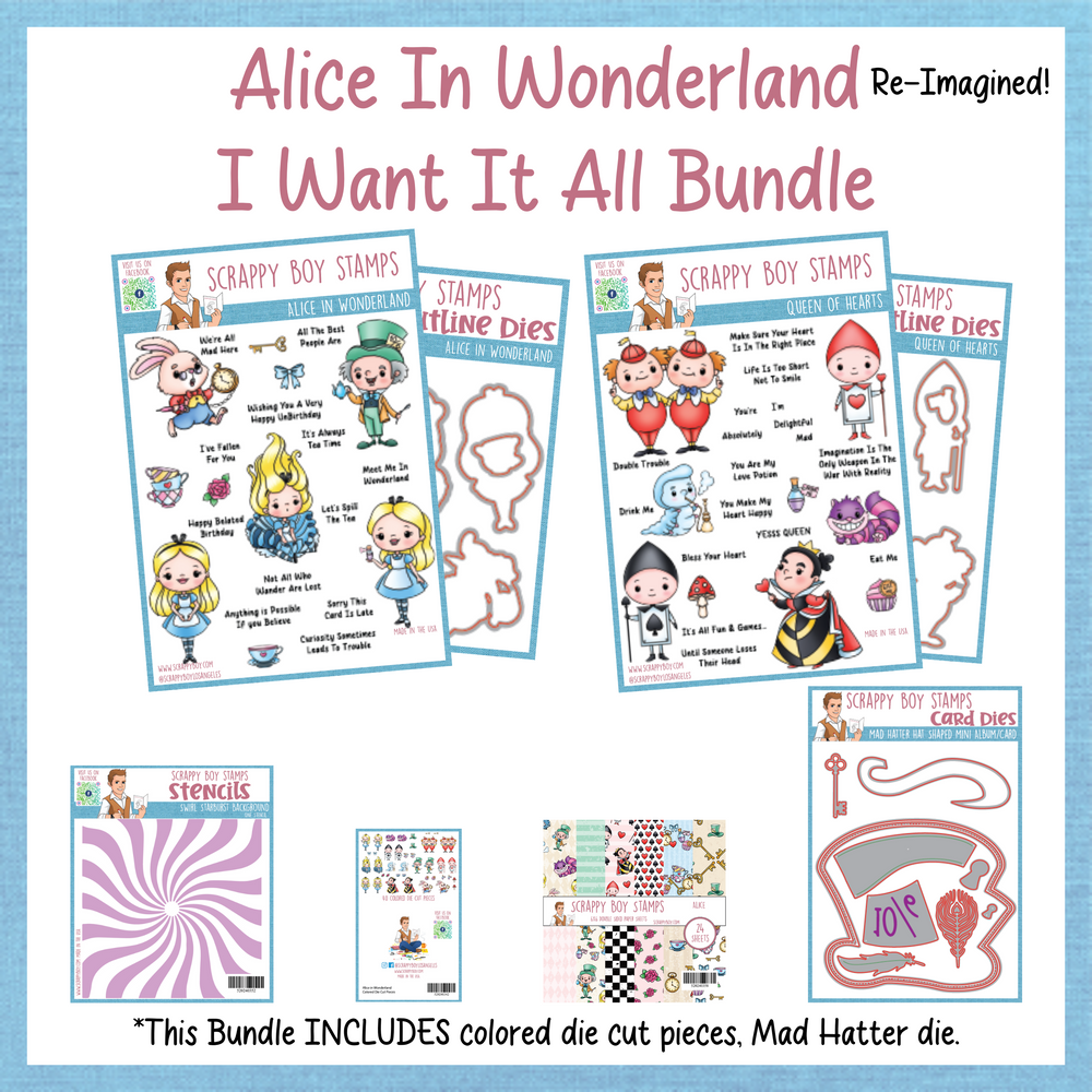 I Want It All Bundle - Alice In Wonderland Release Scrappy Boy Stamps