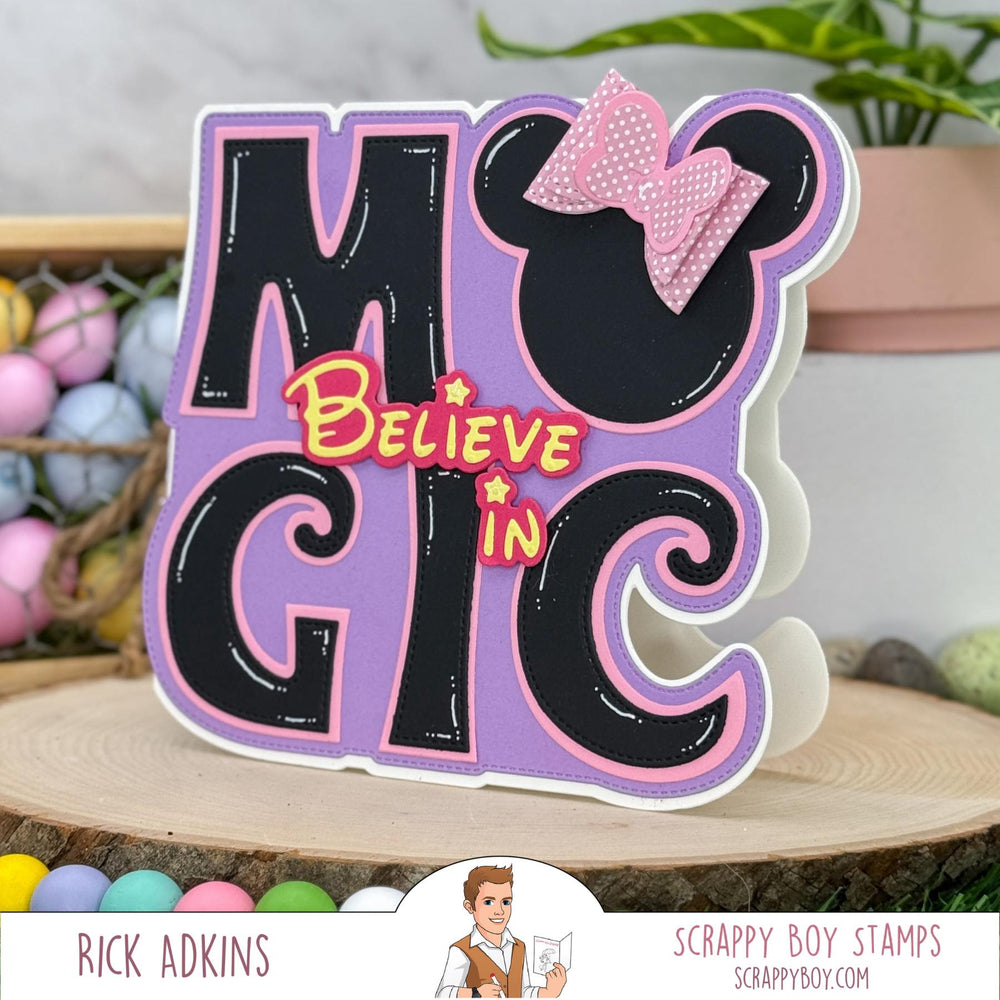 
                  
                    Believe In Magic Mouse Head Mini Album Die Set scrappyboystamps
                  
                