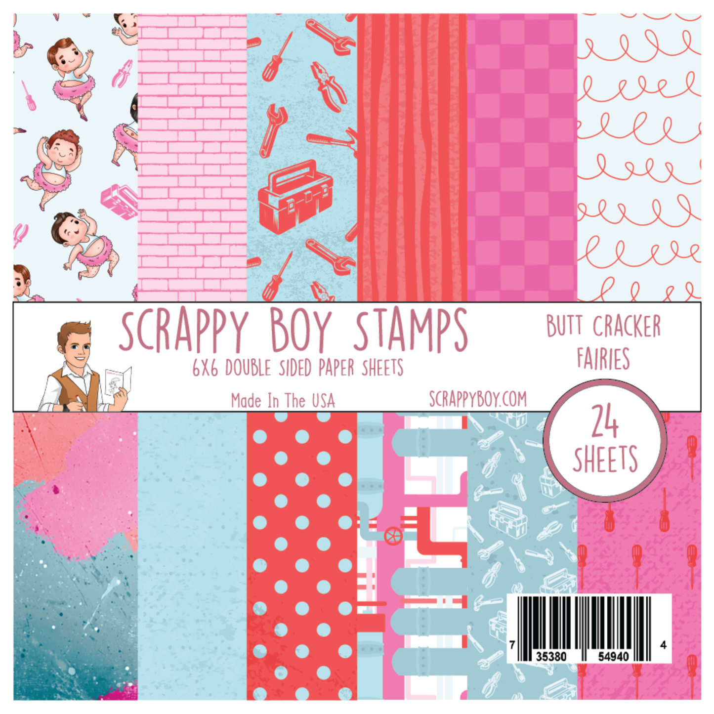 Butt Cracker Fairies 6x6 Paper Pack scrappyboystamps
