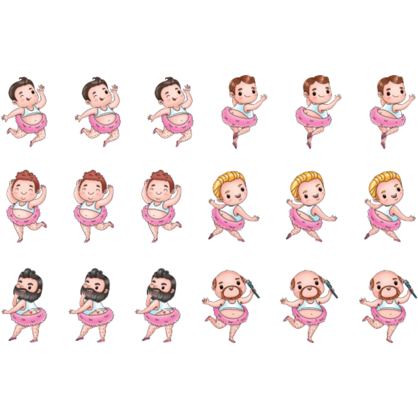 Butt Cracker Fairies - Colored Die Cut Pieces Scrappy Boy Stamps