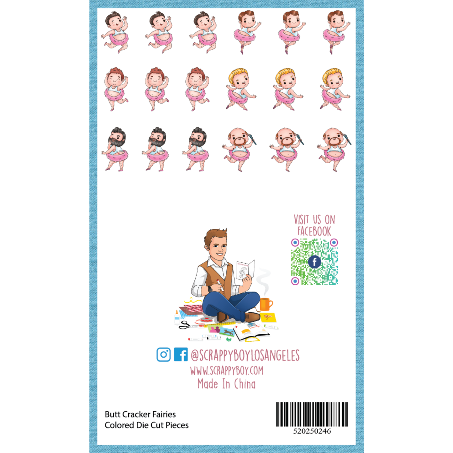 Butt Cracker Fairies - Colored Die Cut Pieces Scrappy Boy Stamps