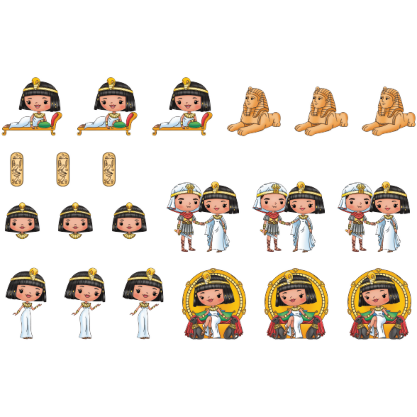 Cleopatra - Colored Die Cut Pieces Scrappy Boy Stamps