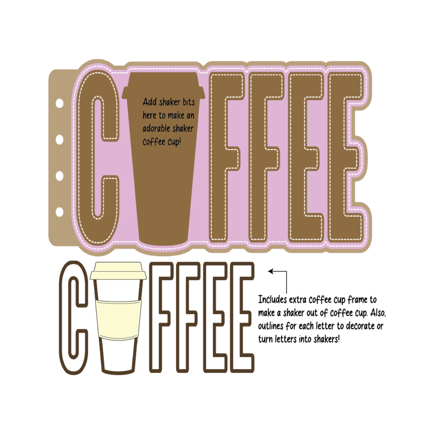 Coffee Mini Album Die Set scrappyboystamps