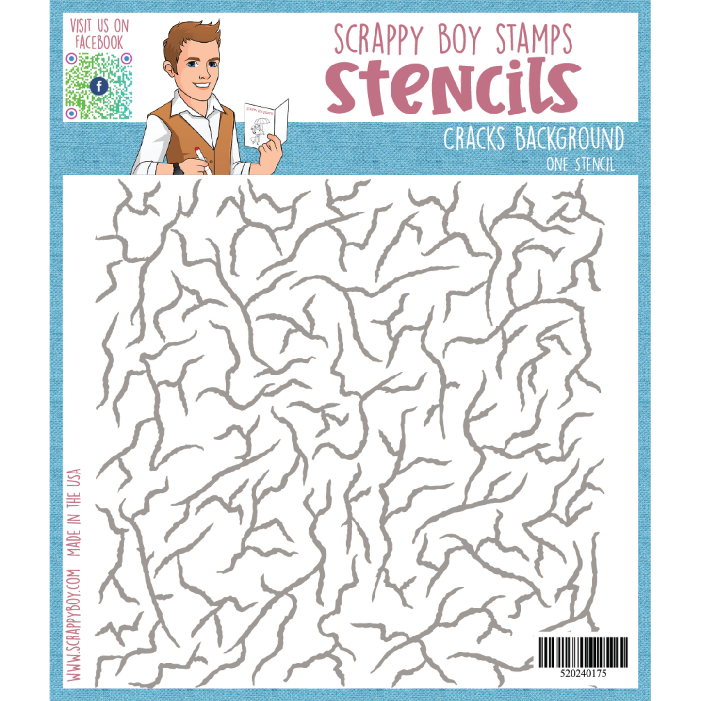 Cracks Background Stencil scrappyboystamps