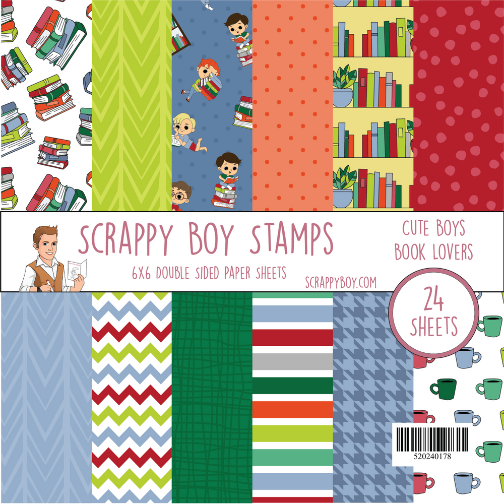 Cute Boys Book Lovers 6x6 Paper Pack scrappyboystamps
