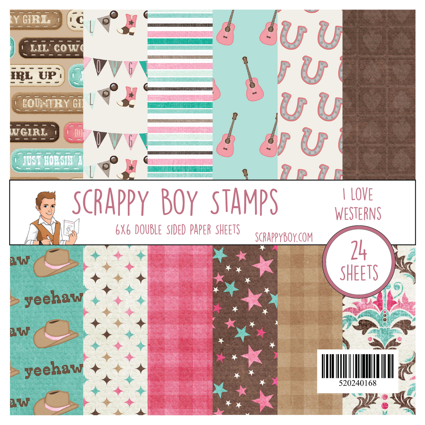 I Love Westerns 6x6 Paper Pack scrappyboystamps