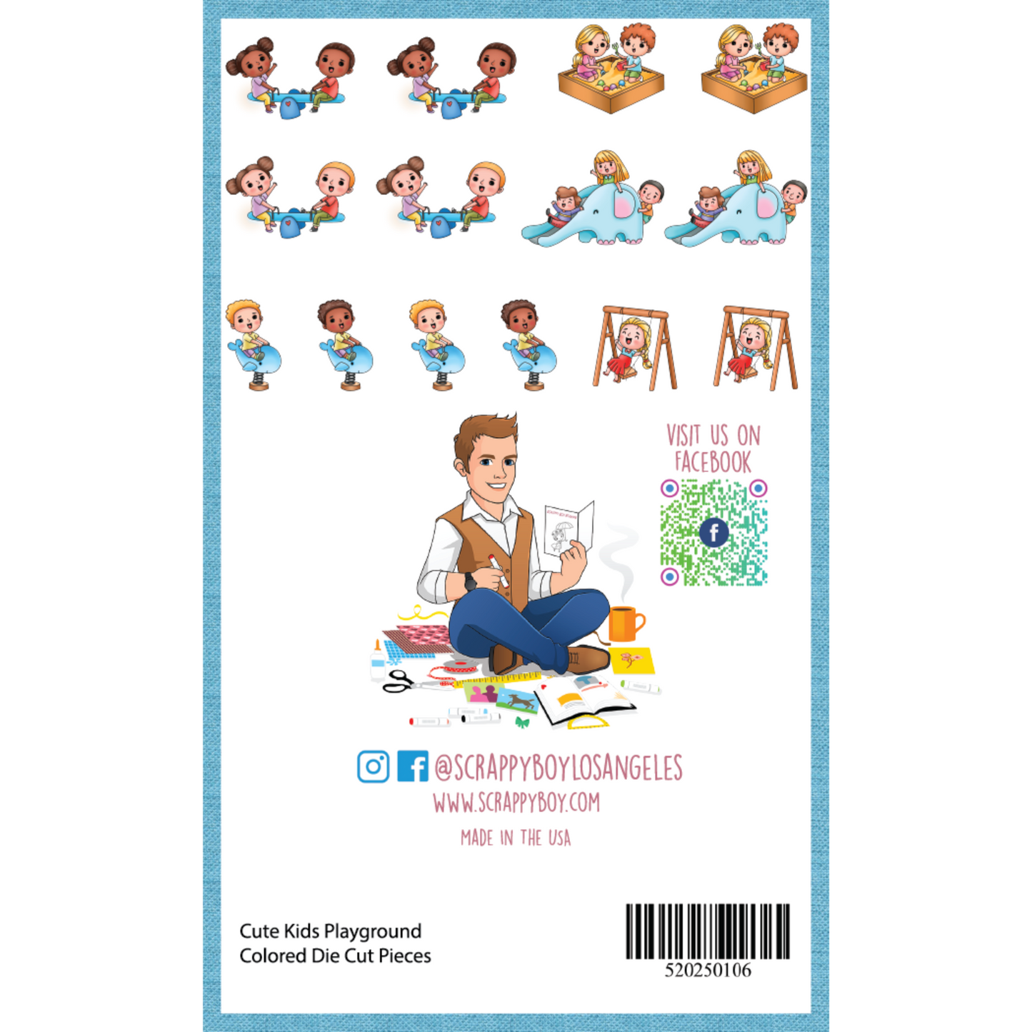 
                  
                    Cute Kids Playground - Colored Die Cut Pieces Scrappy Boy Stamps
                  
                