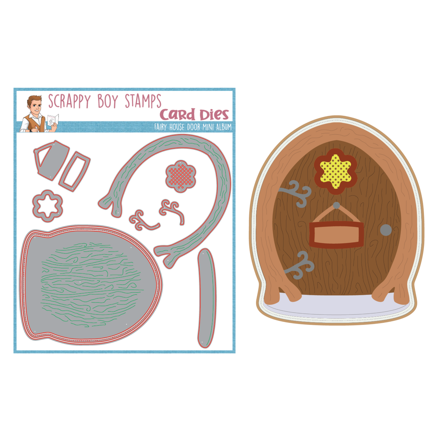 Fairy House Door Mini Album Die Set scrappyboystamps