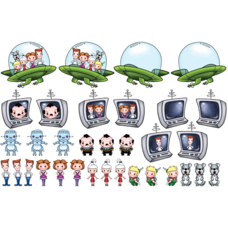 Future Family - Colored Die Cut Pieces Scrappy Boy Stamps