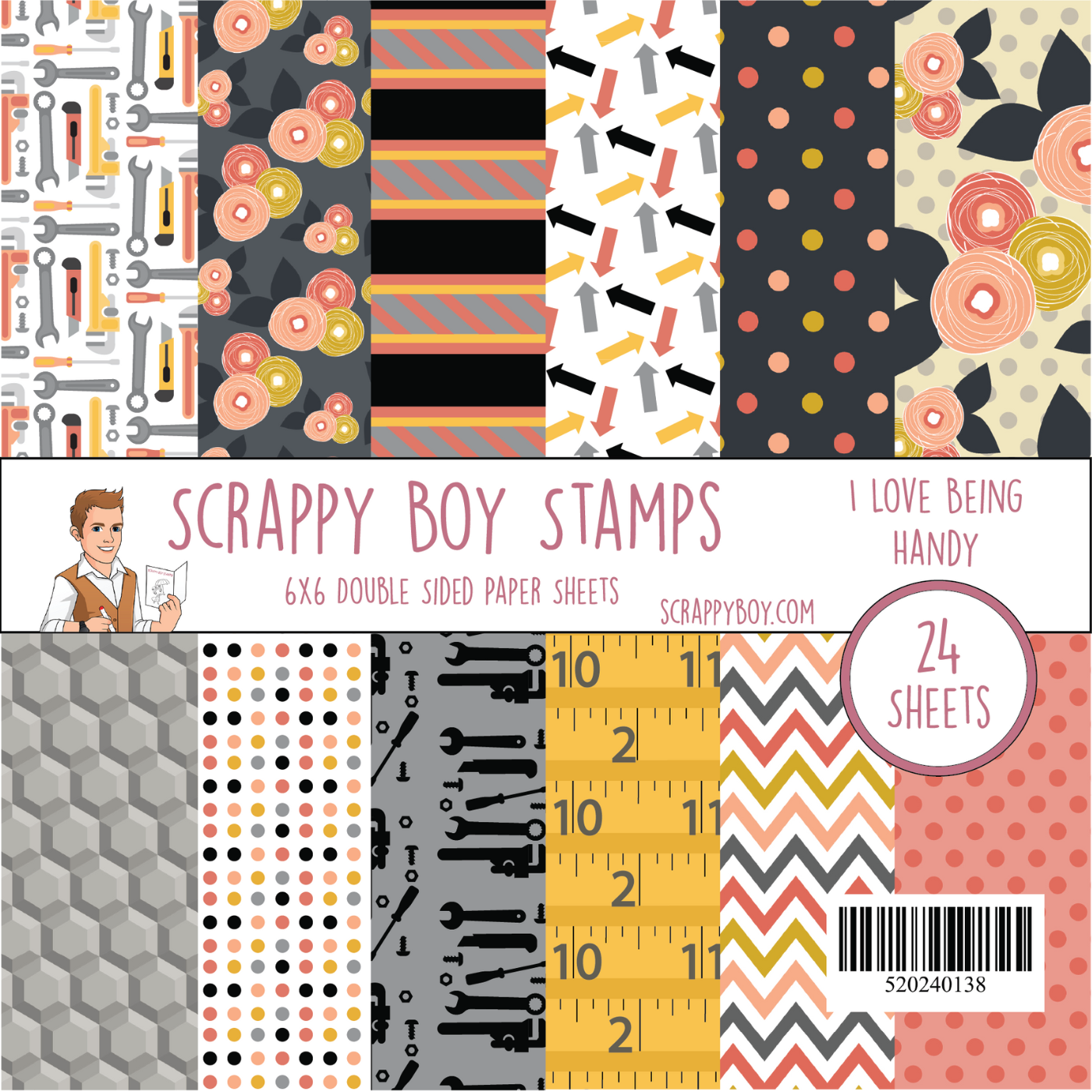 I Love Being Handy 6x6 Paper Pack scrappyboystamps