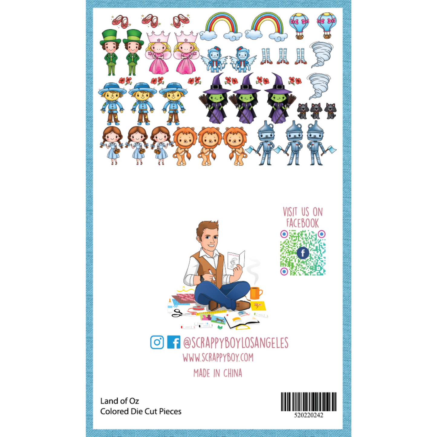 Land of OZ - Colored Die Cut Pieces Scrappy Boy Stamps