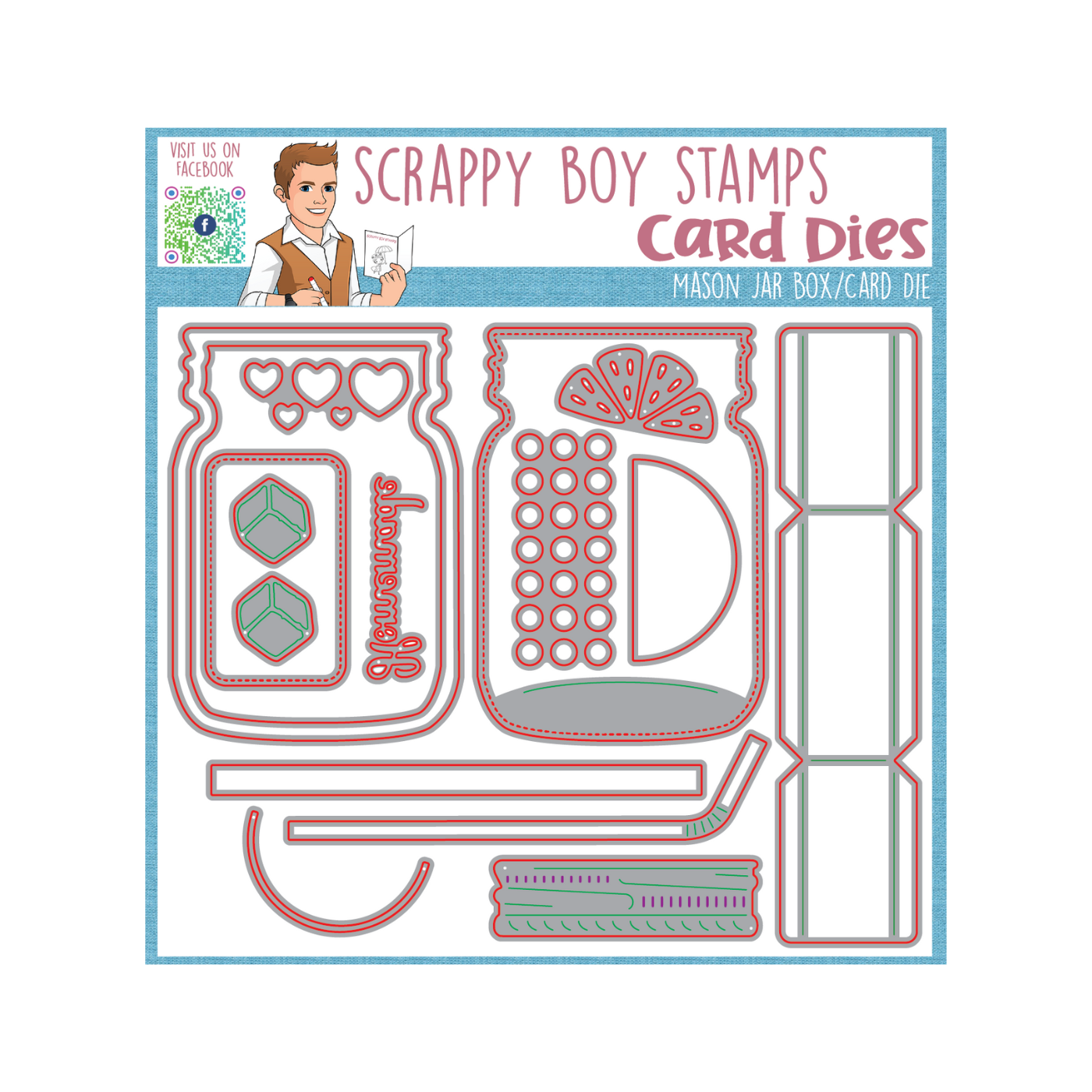 Mason Jar Box/Card Die scrappyboystamps