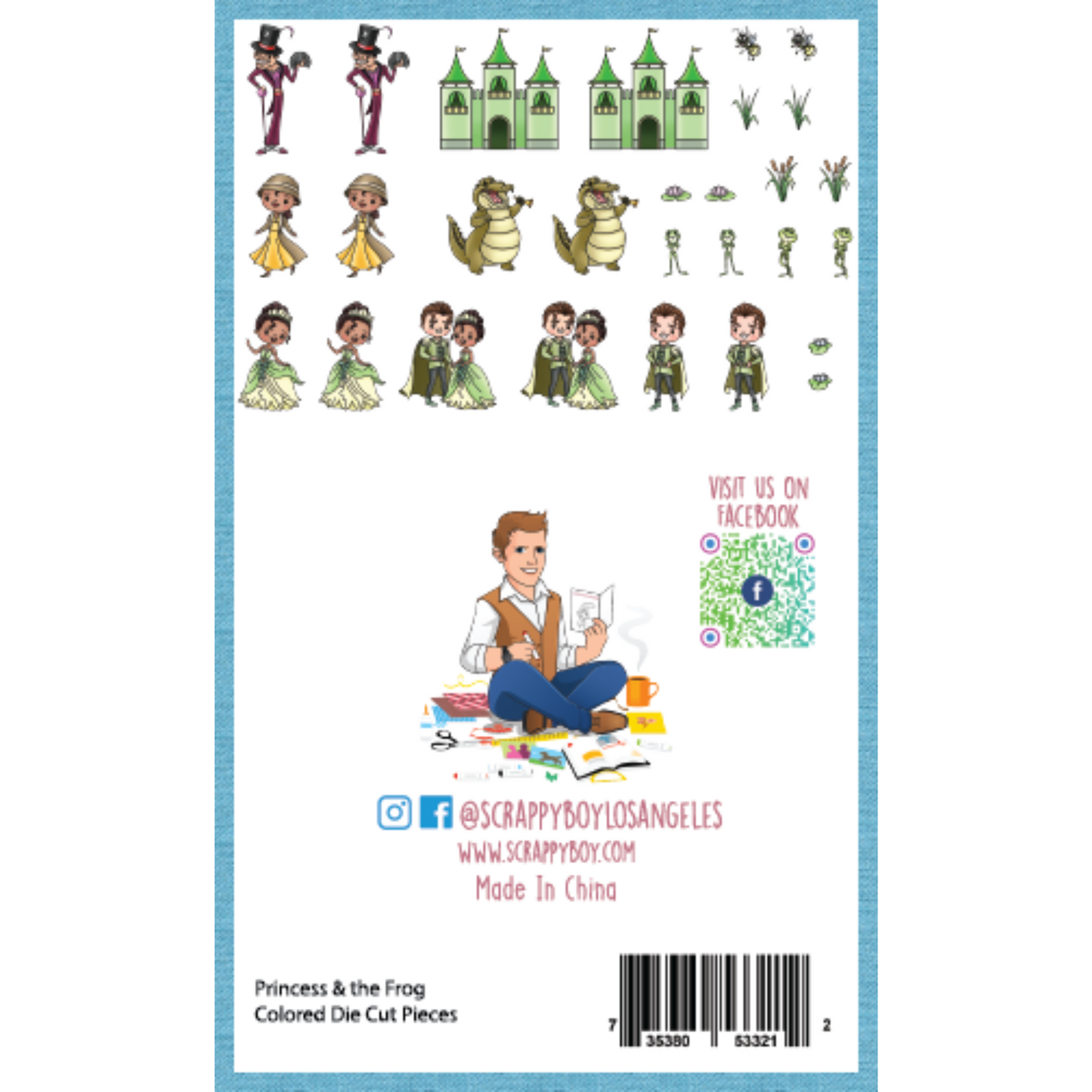 Princess & The Frog - Colored Die Cut Pieces Scrappy Boy Stamps