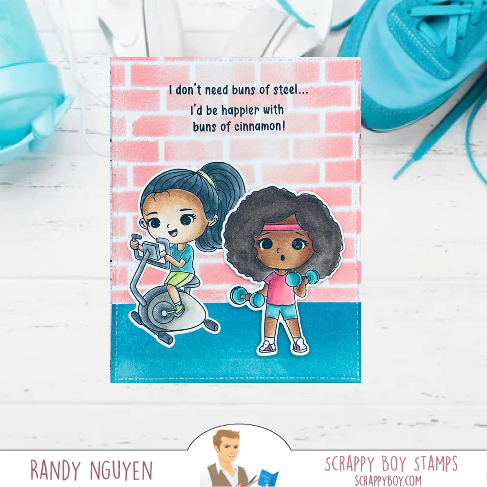 
                  
                    Cute Girls Let's Work Out - 6x8 Stamp Set
                  
                