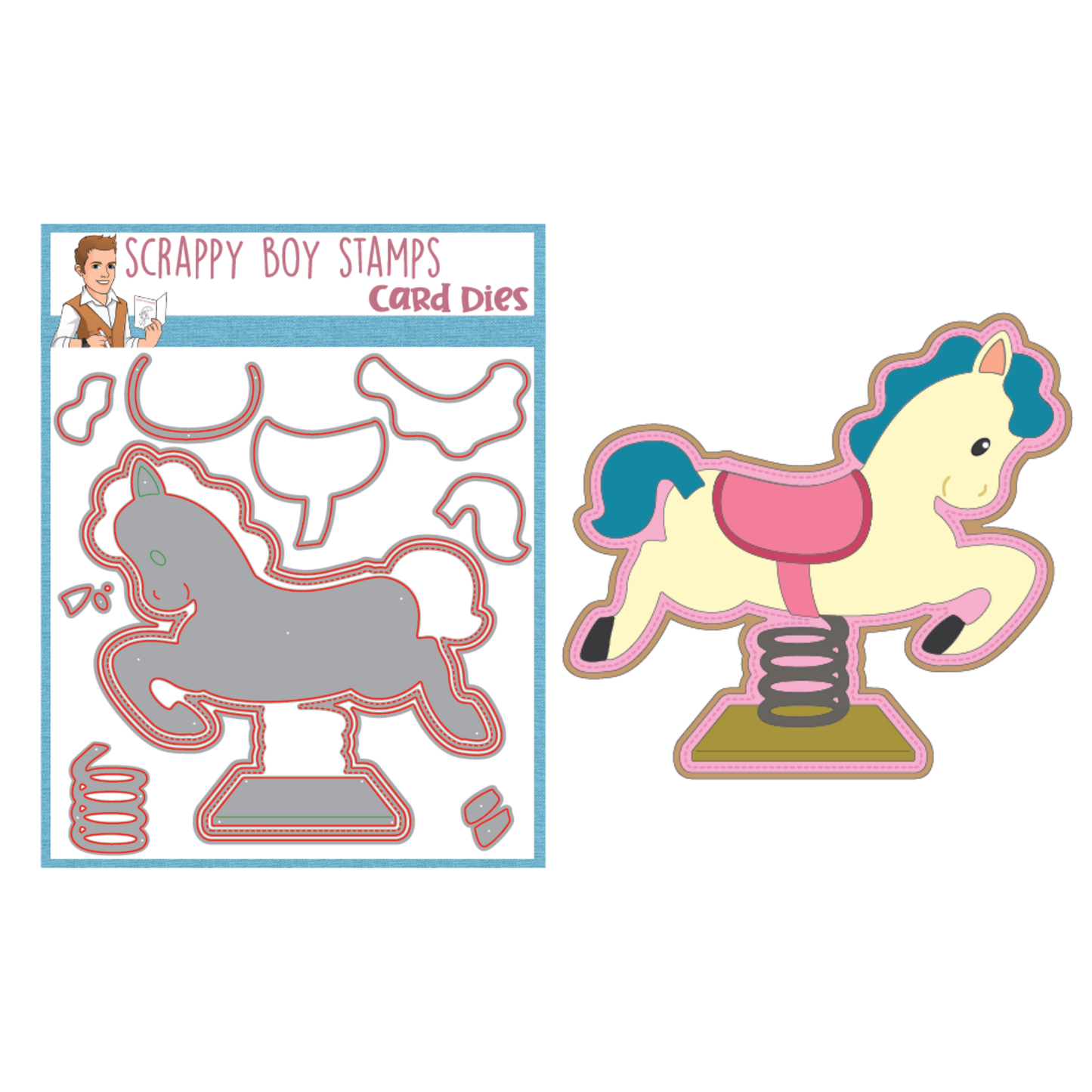 Rocking Horse Mini Album Die scrappyboystamps