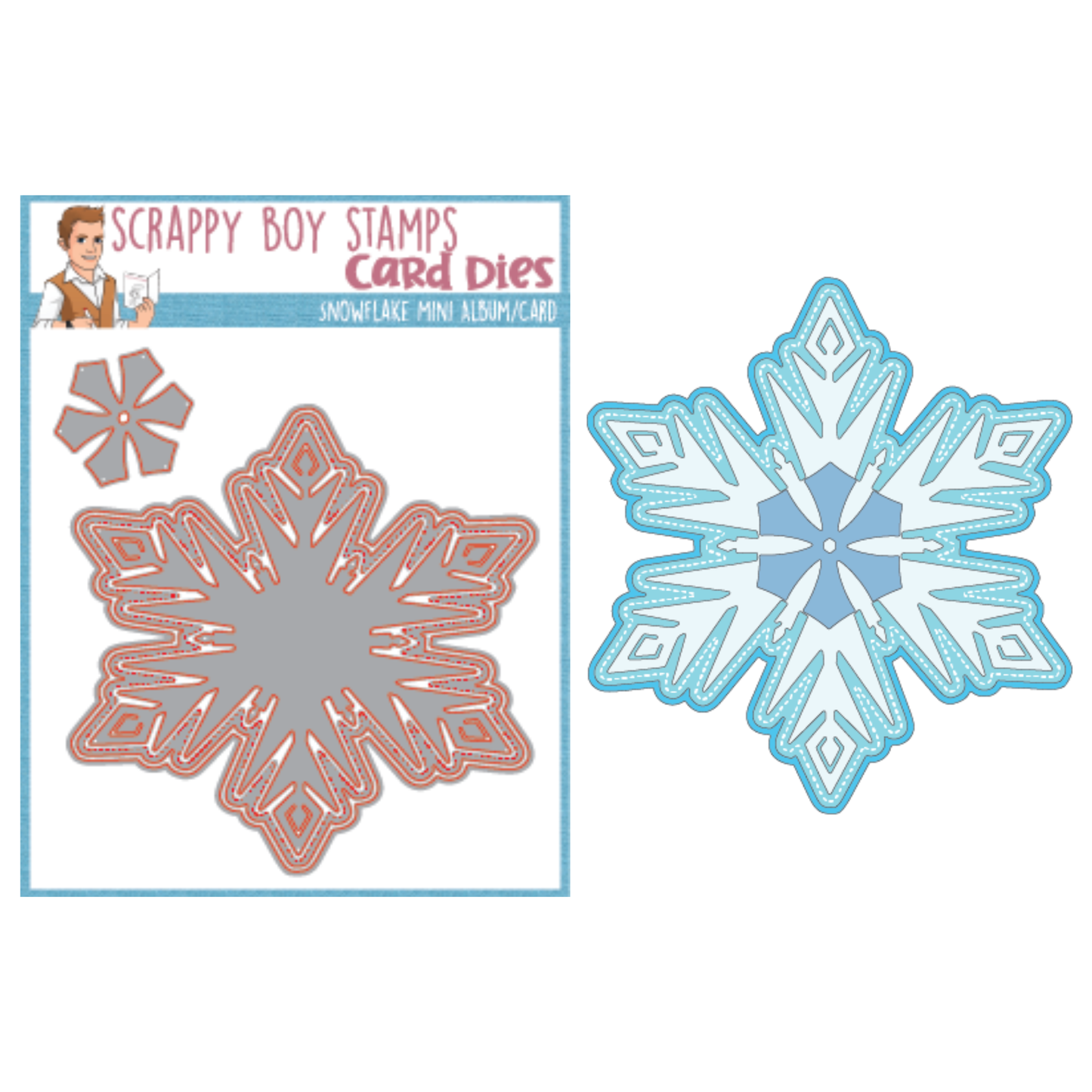 Snowflake Mini Album/Card Die scrappyboystamps