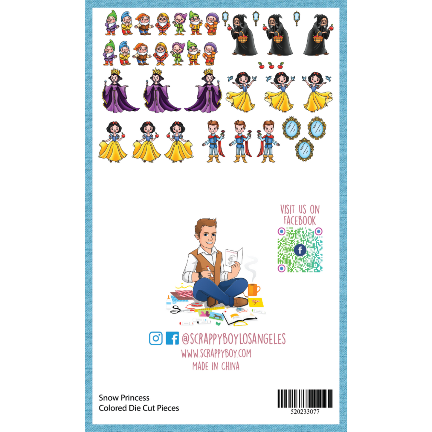 Snow Princess - Colored Die Cut Pieces Scrappy Boy Stamps