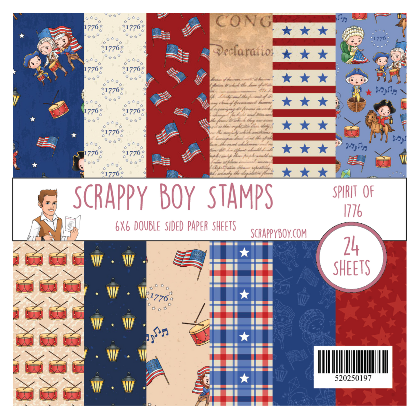 Spirit of 1776 6x6 Paper Pack scrappyboystamps