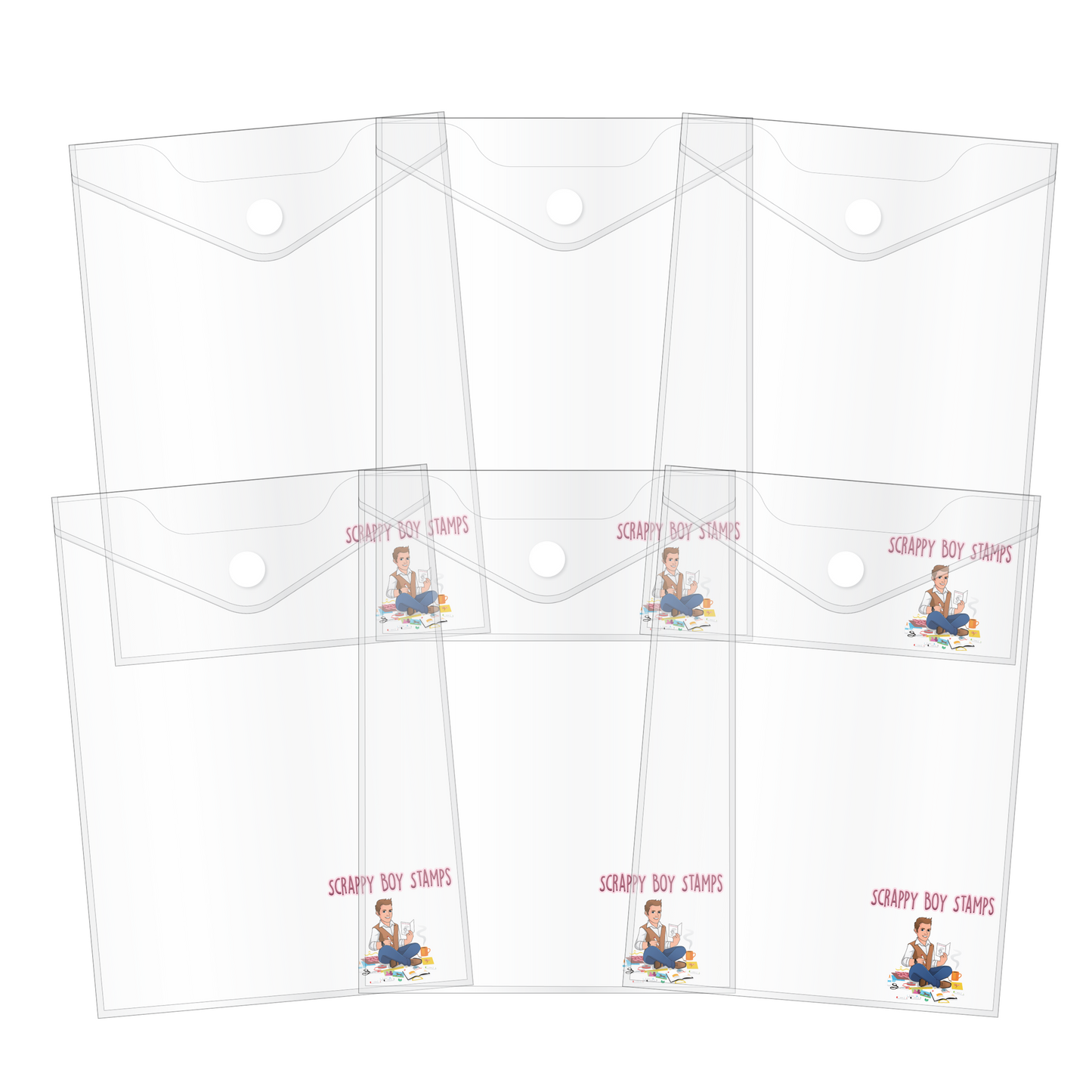 
                  
                    Stamp Storage Envelopes 6 pack - Branded Scrappy Boy Stamps
                  
                