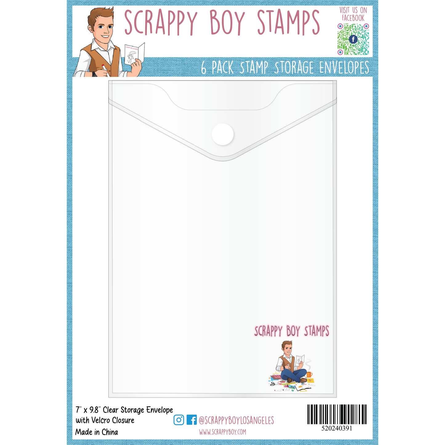 
                  
                    Stamp Storage Envelopes 6 pack - Branded Scrappy Boy Stamps
                  
                