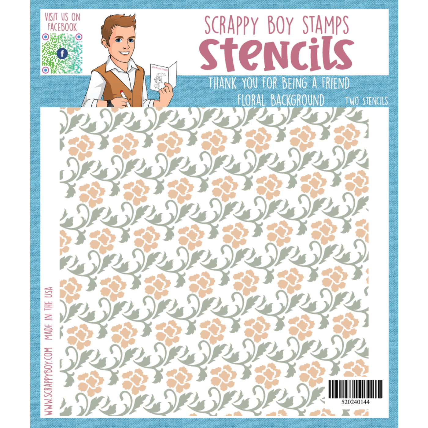 Thank You For Being A Friend Layered Background Stencils scrappyboystamps
