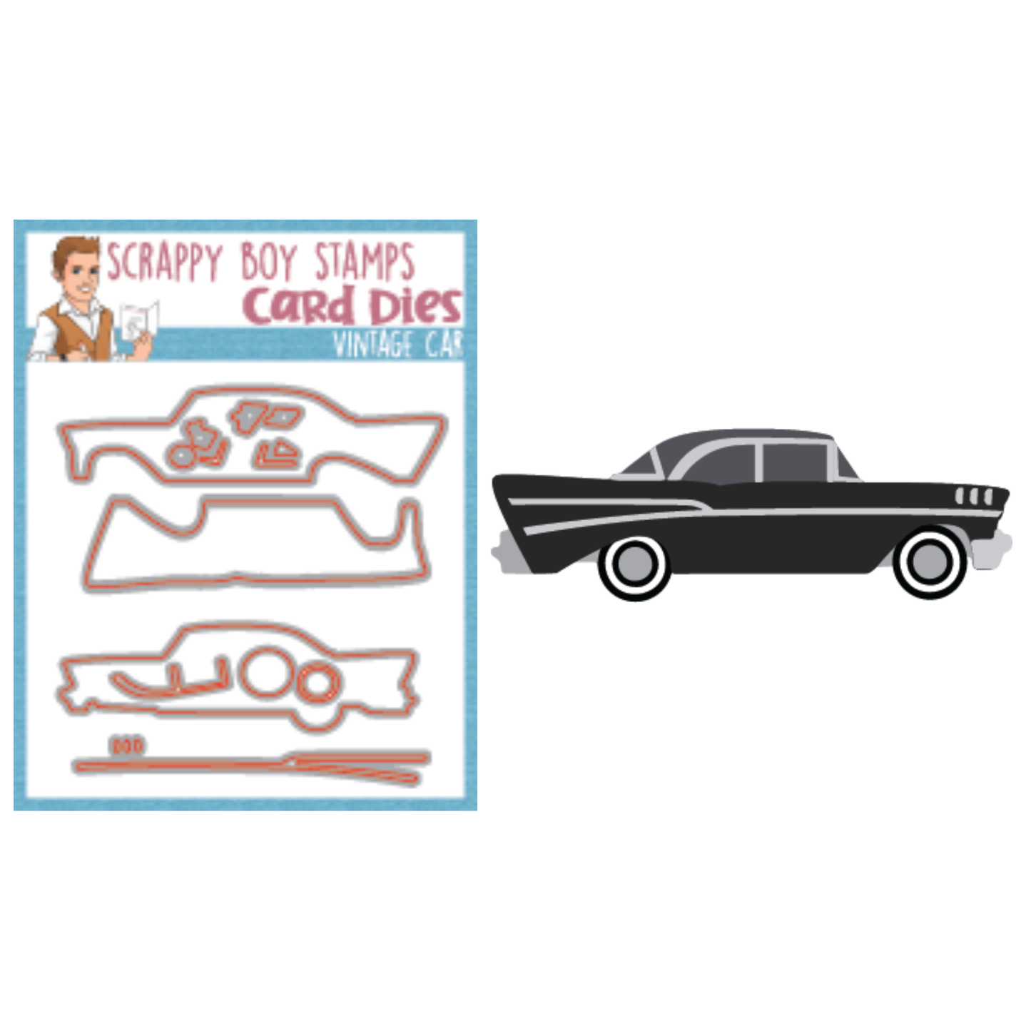 Vintage Car Die scrappyboystamps