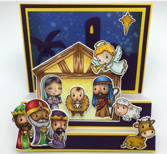 Bundle - Away In A Manger Stamp & Outline Dies scrappyboystamps