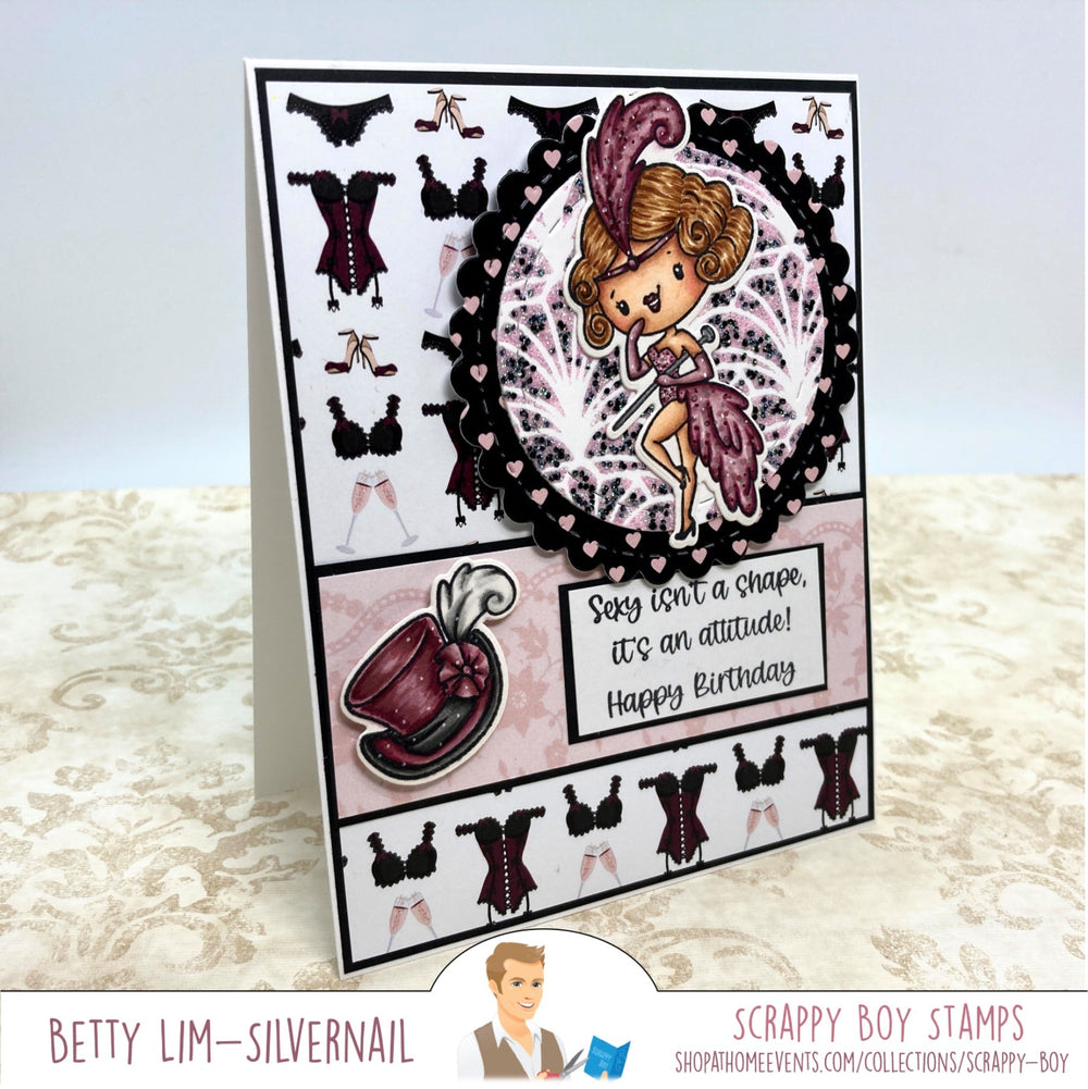 Burlesque Beauties - 6x8 Stamp - Scrappy Boy Stamps