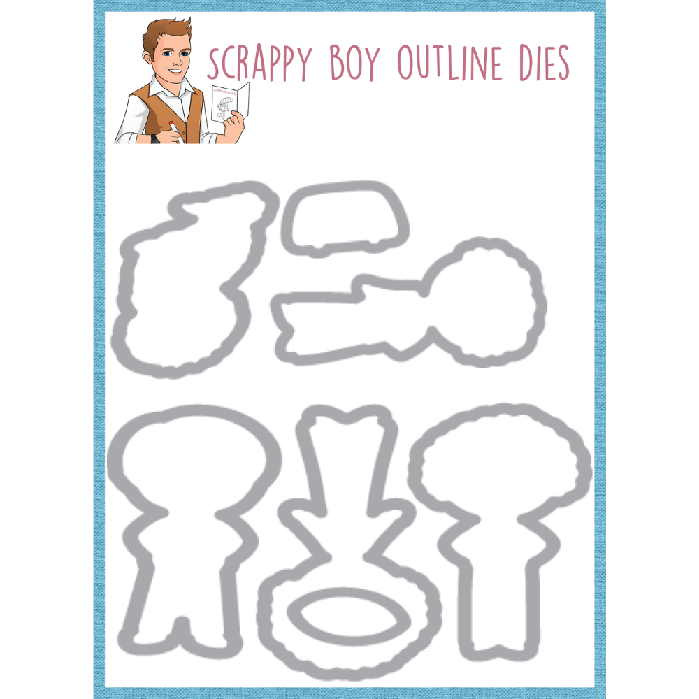 Outline Dies - 70's Family Boys scrappyboystamps