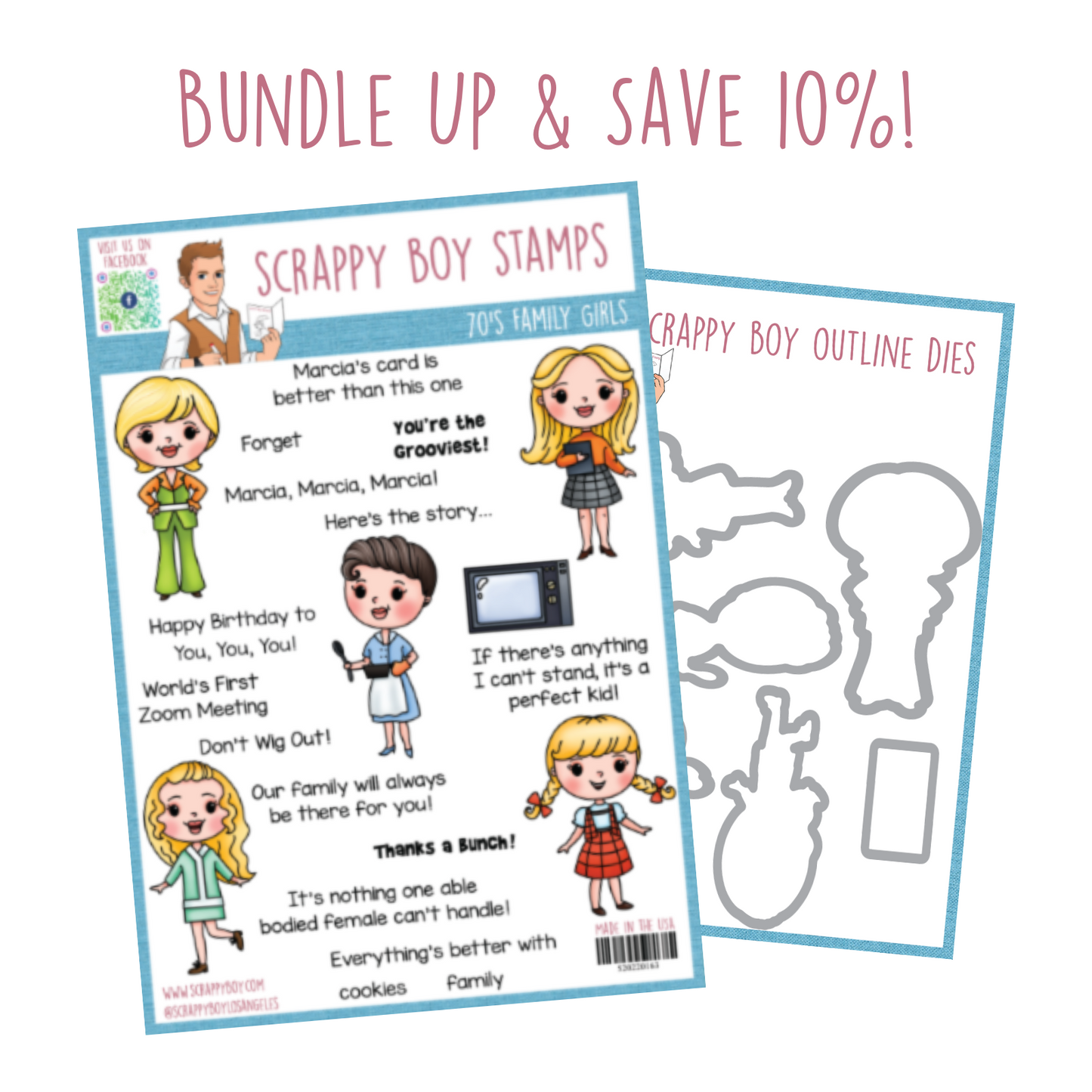 
                  
                    Bundle - 70's Family Girls Stamp & Outline Dies scrappyboystamps
                  
                