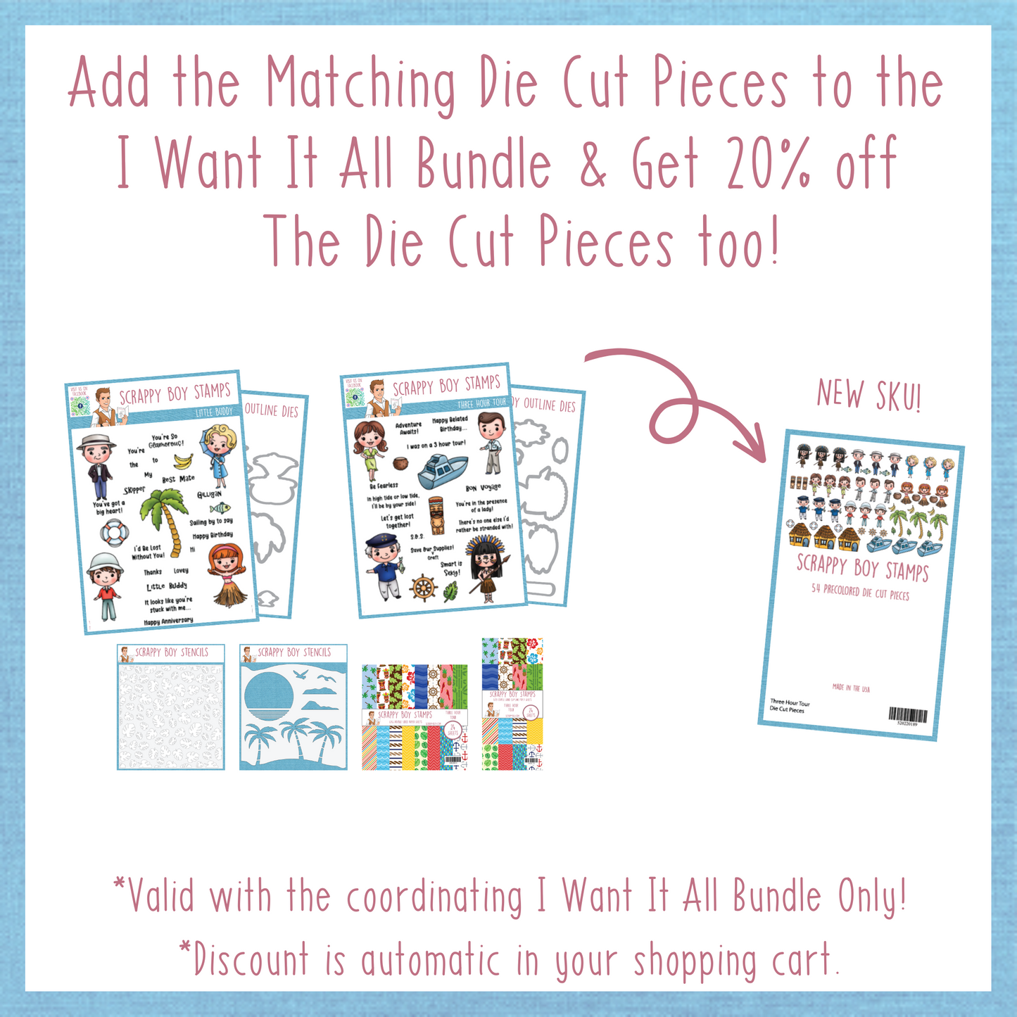 
                  
                    I Want It All Bundle - Three Hour Tour Release scrappyboystamps
                  
                