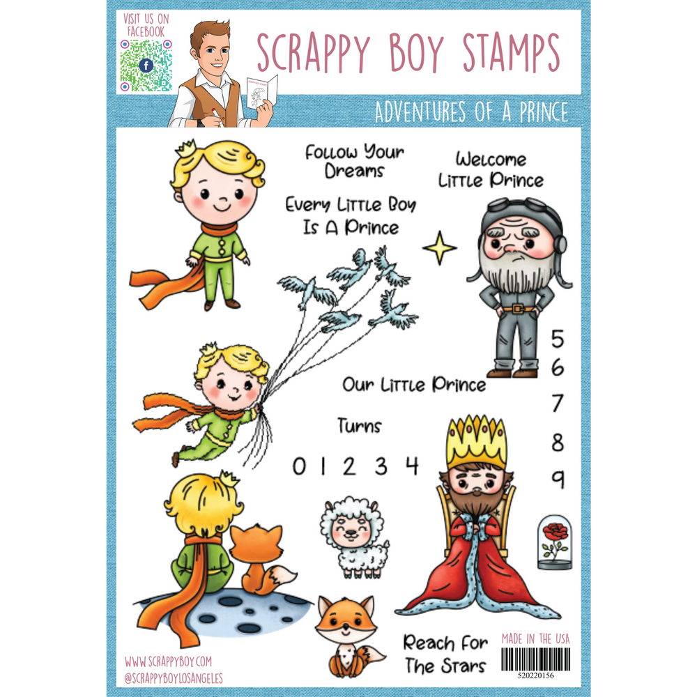 Adventures of a Prince - 6x8 Stamp Set Scrappy Boy Stamps