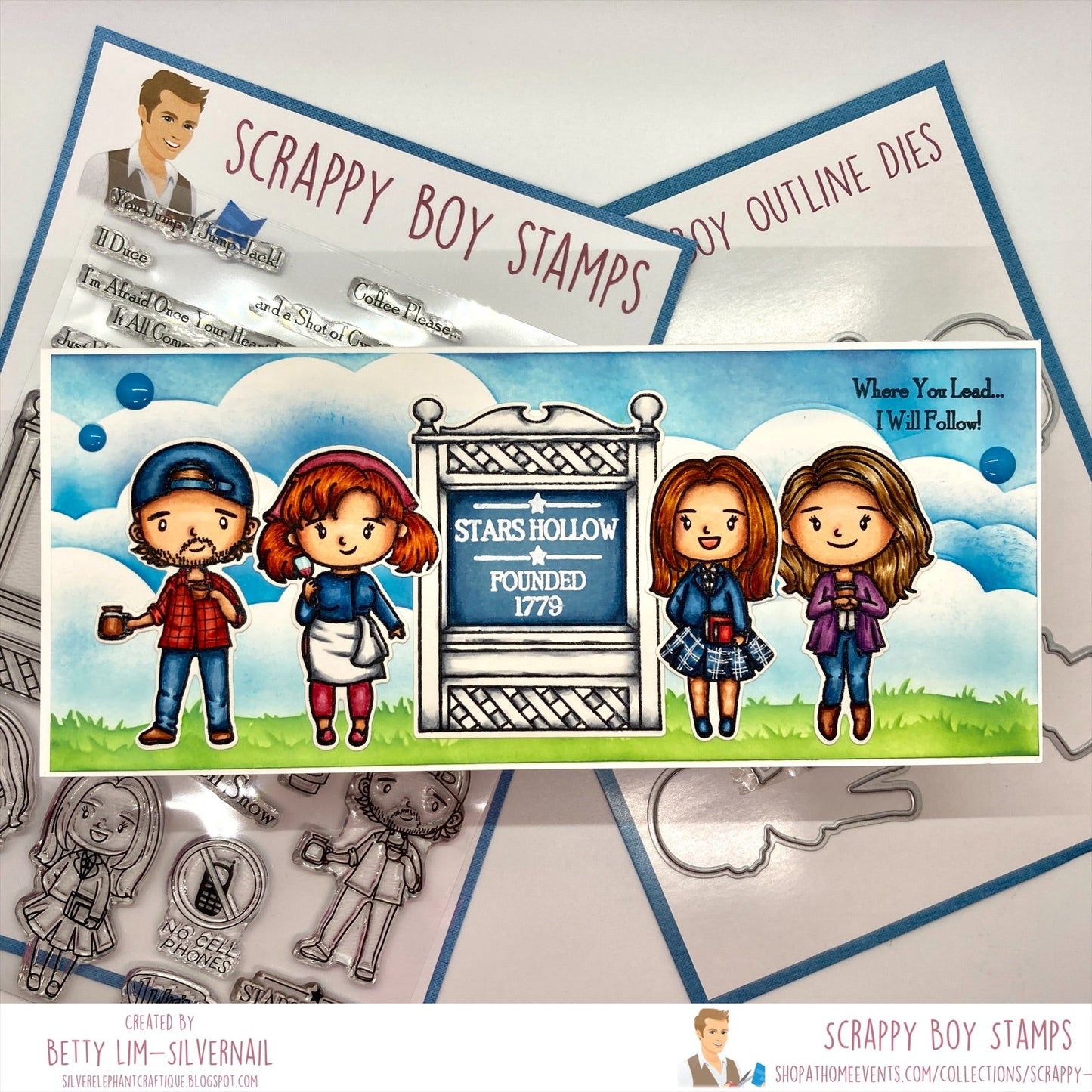 Bundle - Coffee Girls Stamp & Outline Dies scrappyboystamps