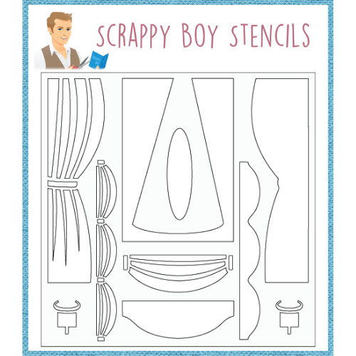 Burlesque Stage Builder Stencil scrappyboystamps