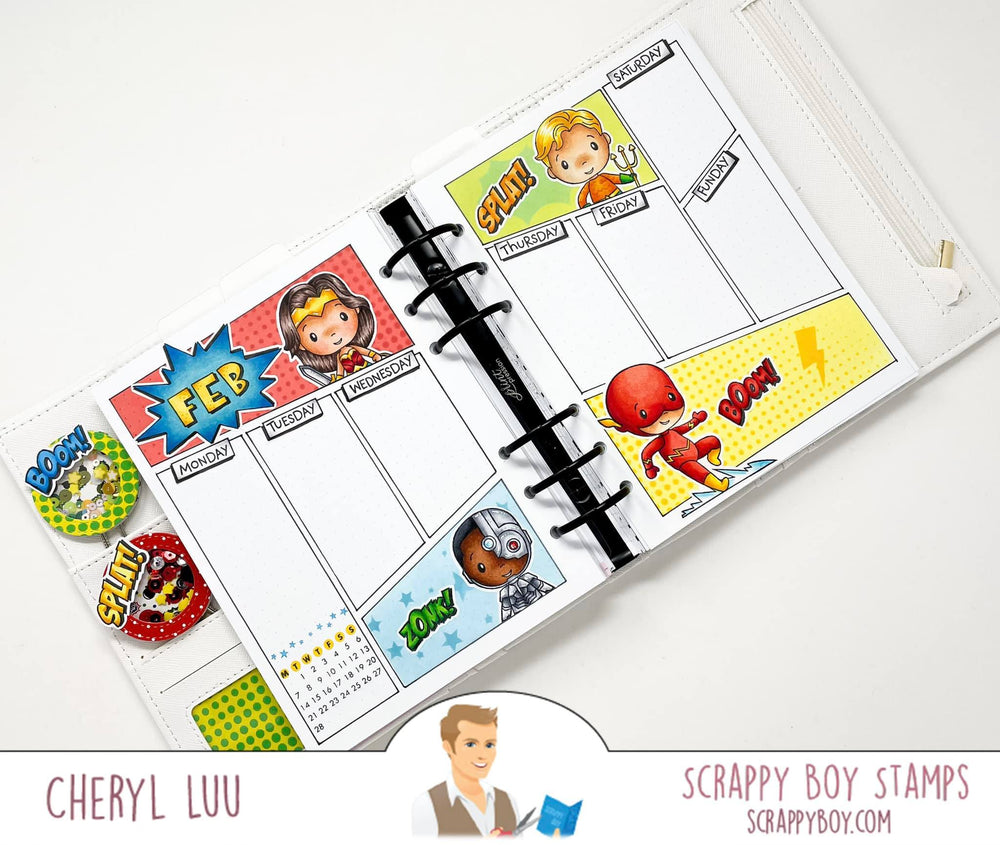 Super Team - 4x8 Stamp Set - Scrappy Boy Stamps