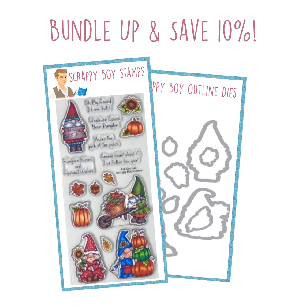Bundle - Fall Gnomes Stamp & Outline Dies scrappyboystamps