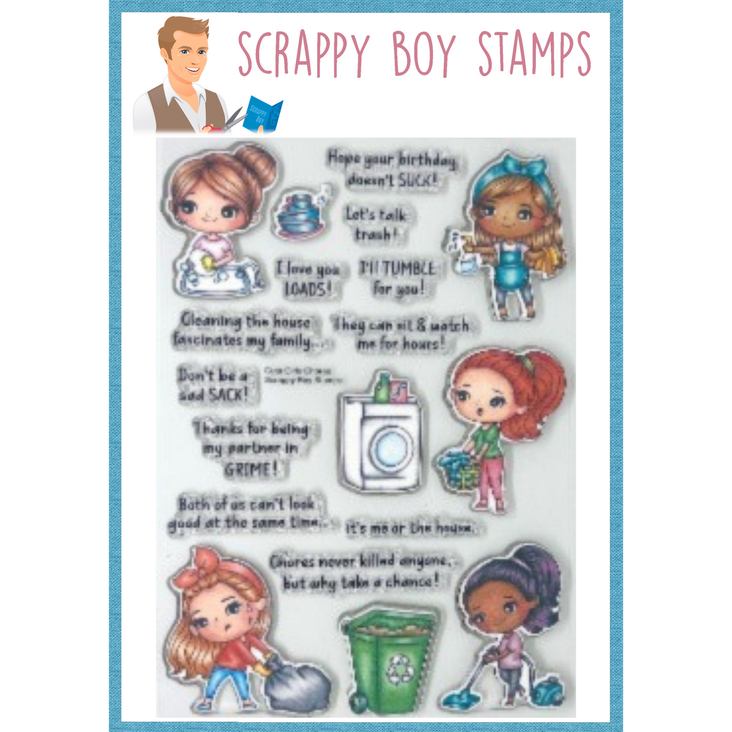 
                  
                    Bundle - Cute Girls Chores Stamp & Outline Dies scrappyboystamps
                  
                