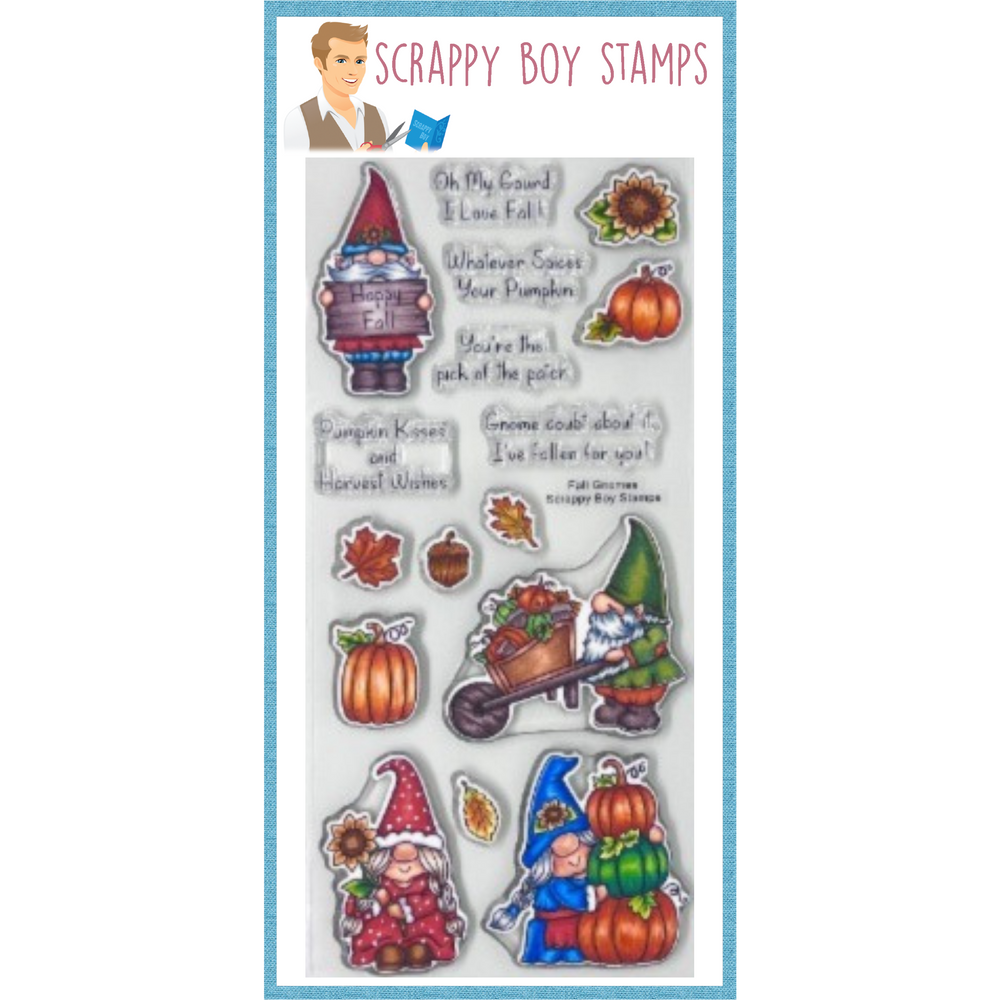 Fall Gnomes - 4x8 Stamp Set scrappyboystamps