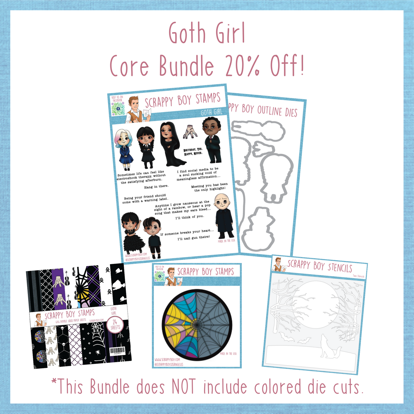 Core Bundle - Goth Girl Release Scrappy Boy Stamps