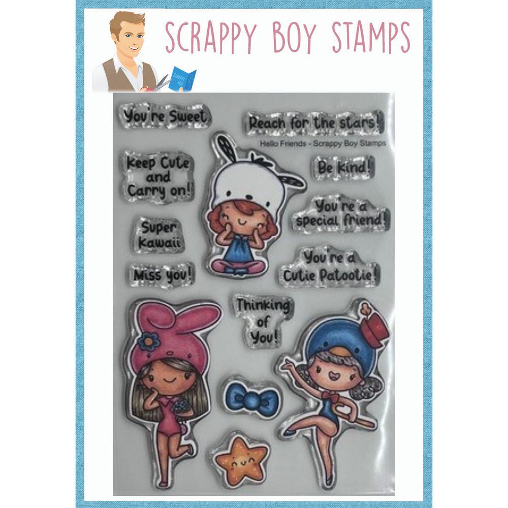 Hello Friends - 4x6 Stamp scrappyboystamps