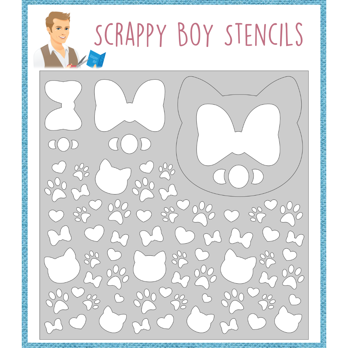 Hello Everyone Stencil scrappyboystamps