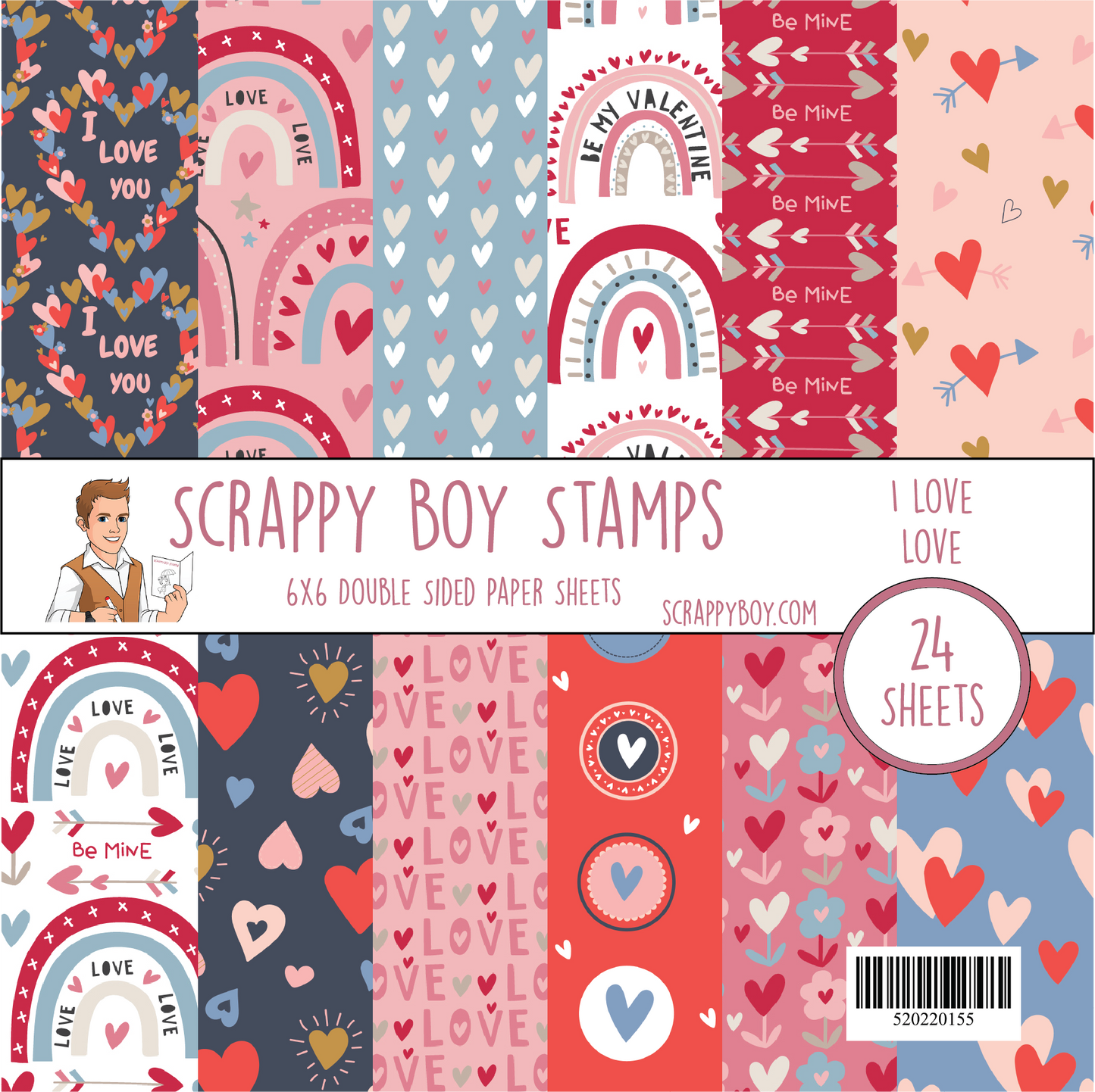 I Love Love 6x6 Paper Pack scrappyboystamps