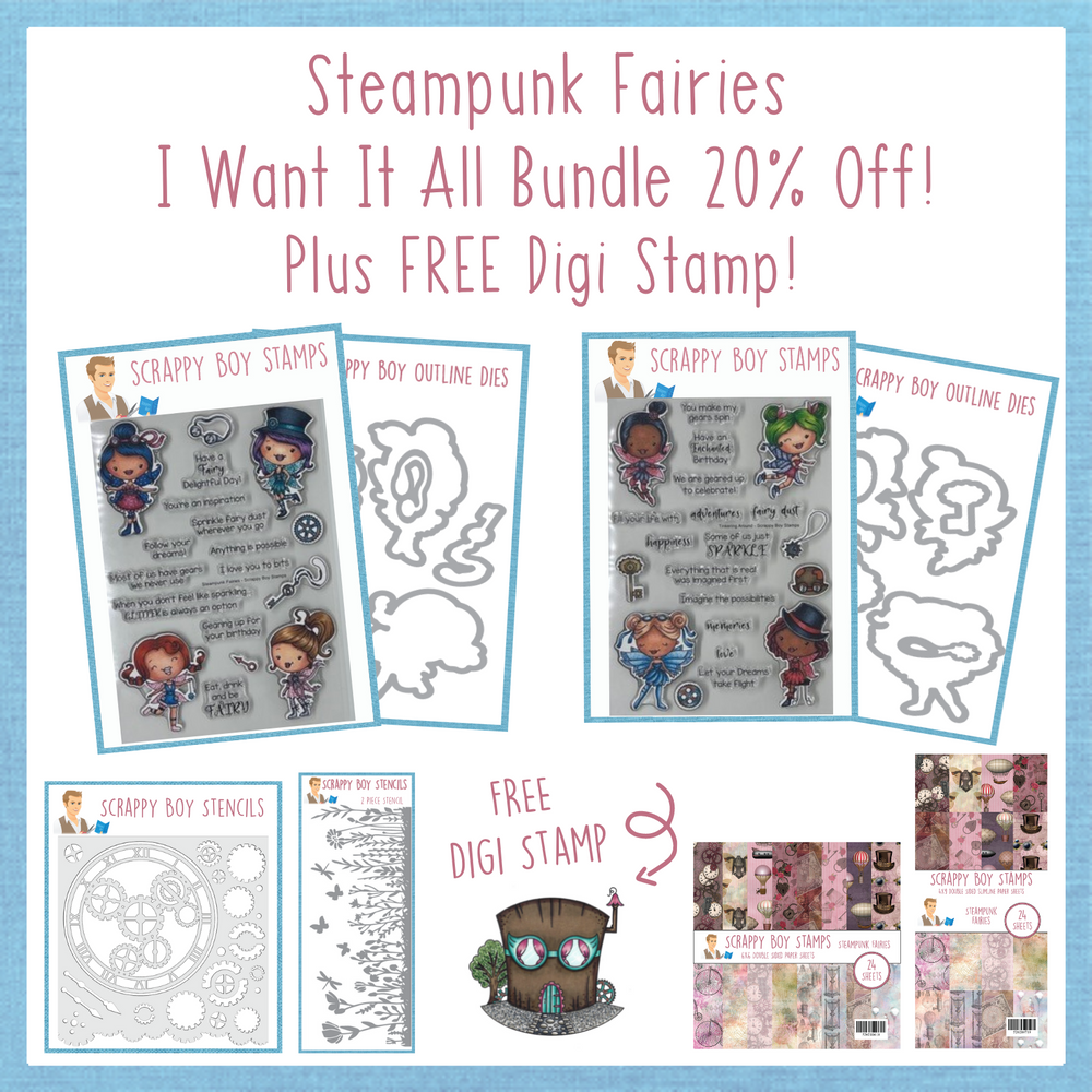 I Want It All Bundle - Steampunk Fairies Release scrappyboystamps