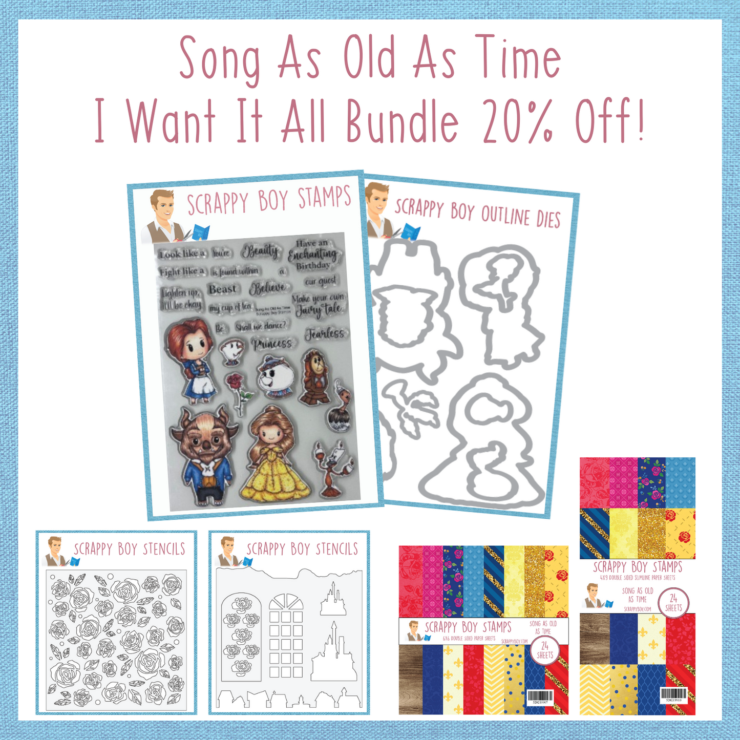 I Want It All Bundle - Song As Old As Time scrappyboystamps
